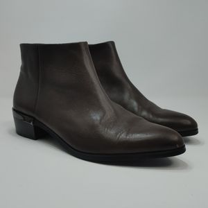 Coach Montana A01407 Ankle Booties Dark Brown Leather Almond Toe 8 38. Like new